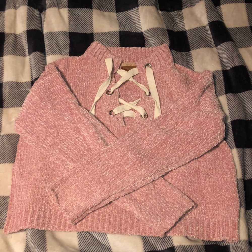 POL skater lace up sweater